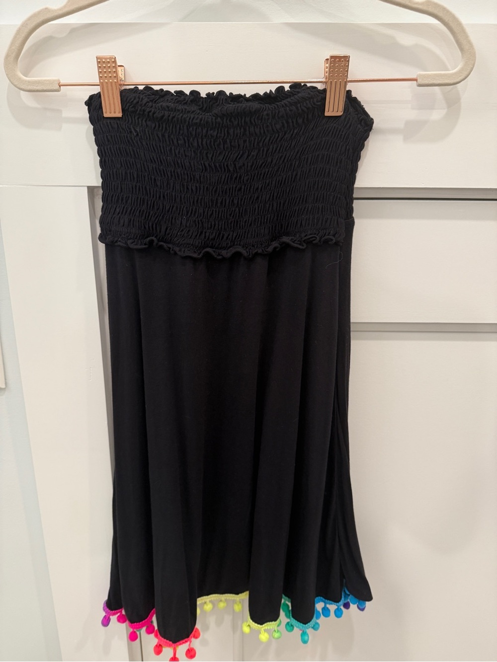 Girls black strapless beach coverup!